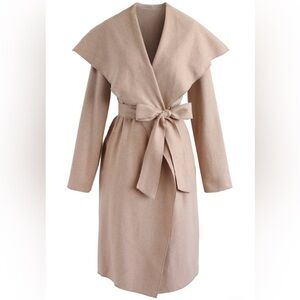 Chicwish Open Front Wool-Blend Coat | Medium | NWT